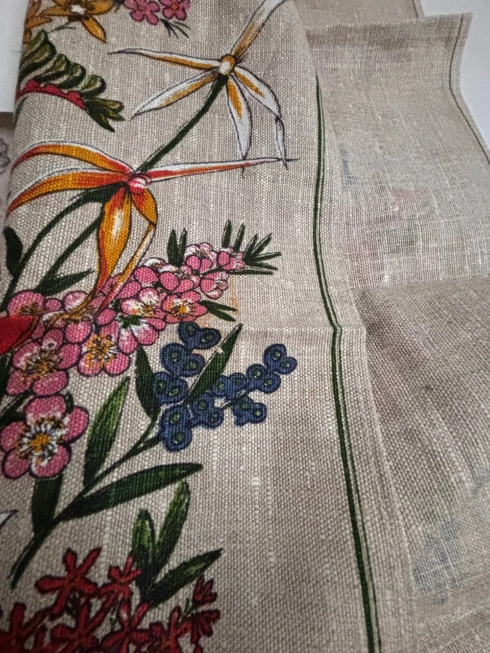 Australian Wildflowers Pure Linen Tea Towel Designed In Australia vintage